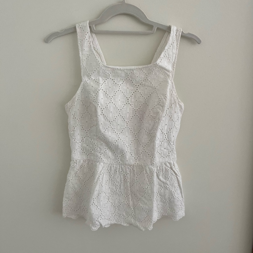 Eyelet Peplum Top